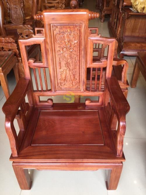 Bộ bàn ghế gỗ hương cuốn thư phòng khách nhỏ 6 món-BBG121 - Ảnh 7