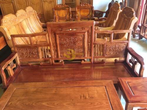 Bộ bàn ghế gỗ hương cuốn thư phòng khách nhỏ 6 món-BBG121 - Ảnh 8