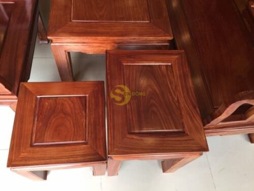 Bộ bàn ghế gỗ hương cuốn thư phòng khách nhỏ 6 món-BBG121 - Ảnh 9