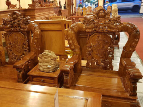 Bộ bàn ghế hương cửu long hoá trúc 6 món tay 12-BBG90 - Hình ảnh 6