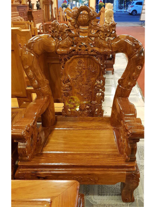 Bộ bàn ghế hương cửu long hoá trúc 6 món tay 12-BBG90