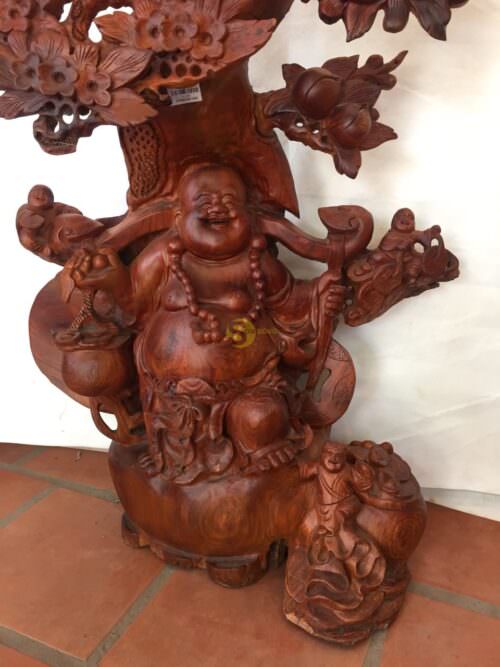 Tượng di gánh tiền dưới gốc đào cao 1,15m - DL1002 - Hình ảnh 4
