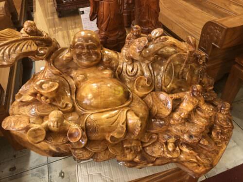 Tượng di lạc ngũ phúc gỗ pơmu-DL318 - Ảnh 5