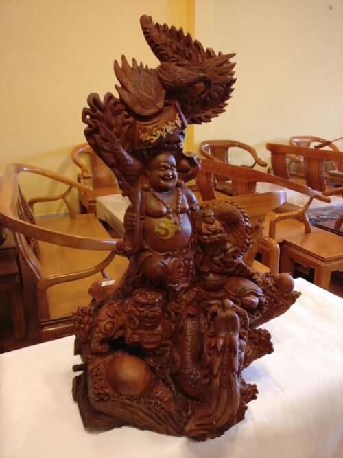 Di lạc tứ linh gỗ hương-DL57 - Hình ảnh 5