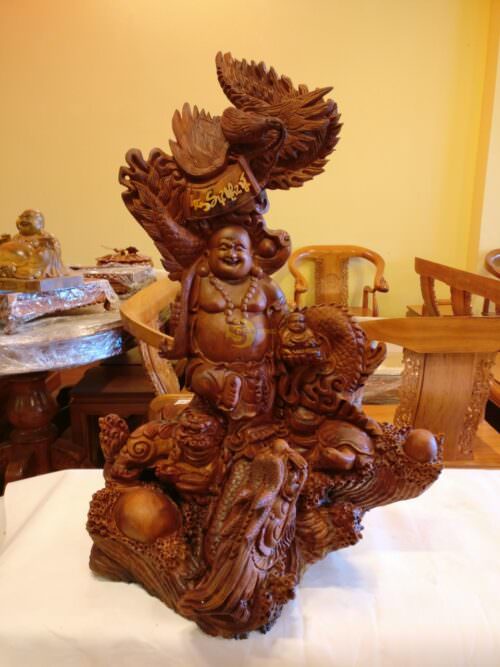 Di lạc tứ linh gỗ hương-DL57 - Hình ảnh 6