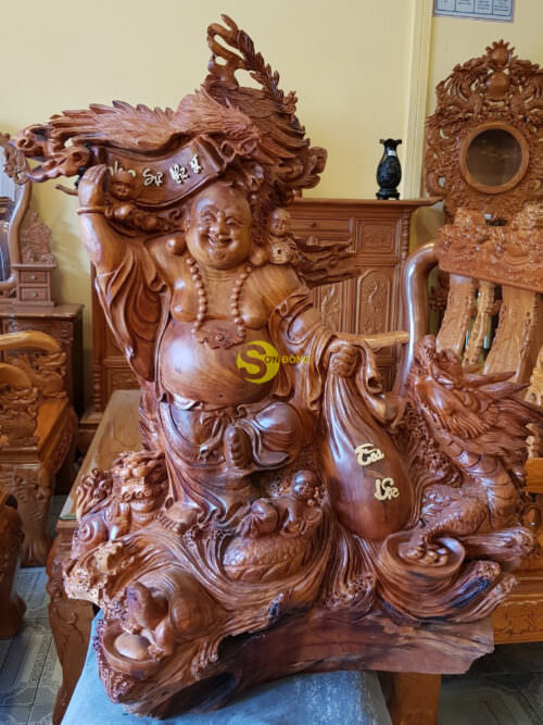 Di lạc tứ linh gỗ hương ngang 86-DL59 - Ảnh 4