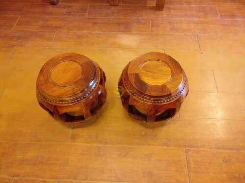 Đôn tròn kiểu trống gỗ hương - DG207 - Hình ảnh 4