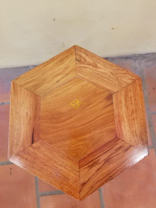 Đôn lục giác gỗ hương 40cm DG011 - Hình ảnh 2