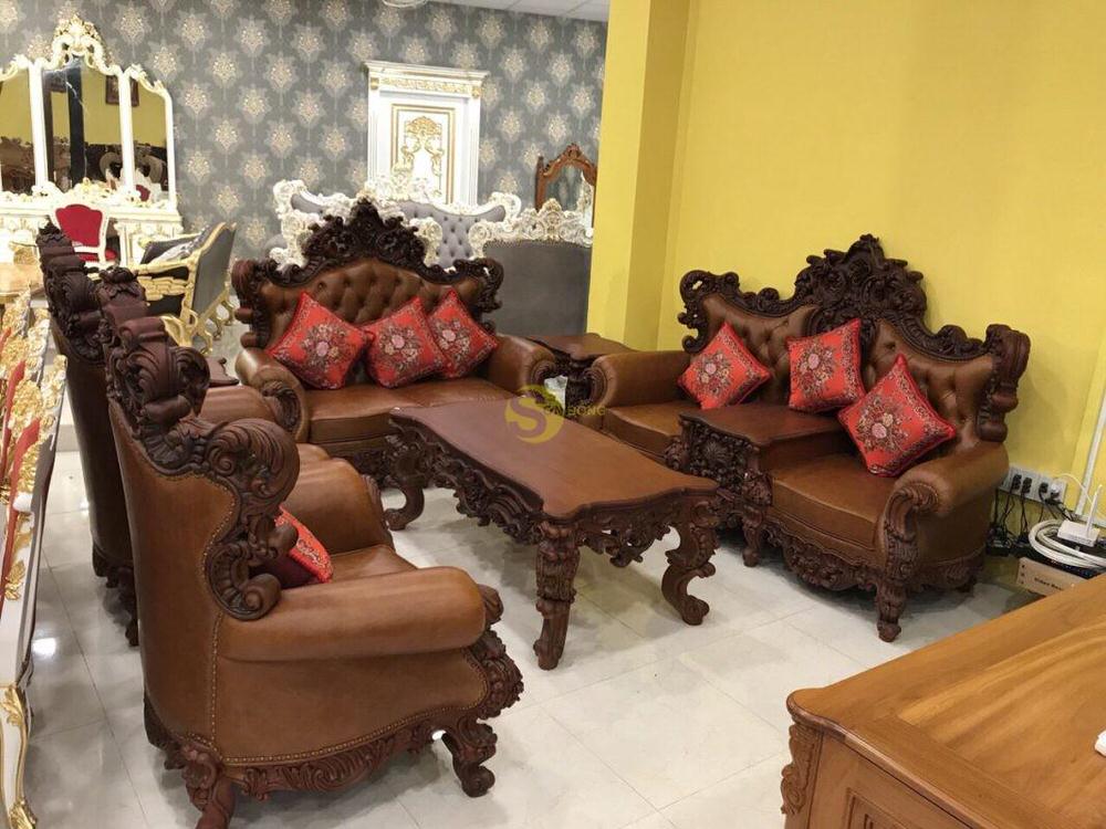 sofa co dien chau au boc da bo SF056 12