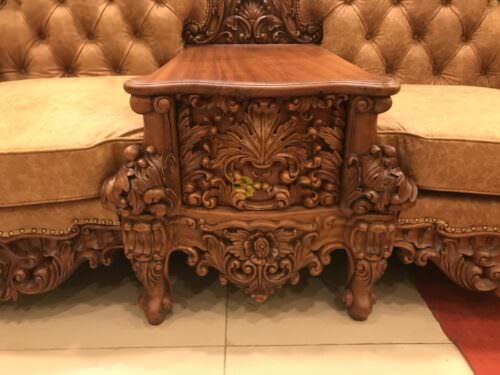 Bộ bàn ghế sofa cổ điển bọc da bò-SF60 - Hình ảnh 7