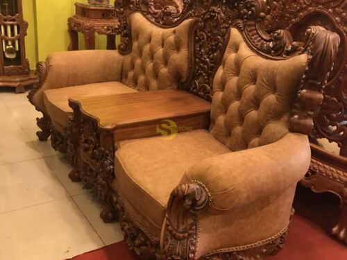 sofa co dien chau au boc da bo SF60 14