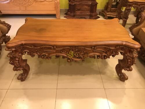 Bộ bàn ghế sofa cổ điển bọc da bò-SF60 - Hình ảnh 21