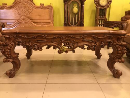 Bộ bàn ghế sofa cổ điển bọc da bò-SF60 - Hình ảnh 3