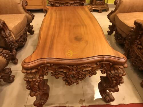 Bộ bàn ghế sofa cổ điển bọc da bò-SF60 - Hình ảnh 13
