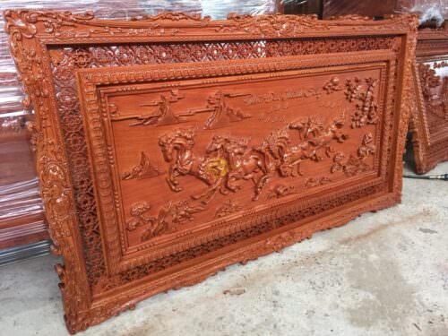 Tranh mã đáo thành công gỗ gõ đỏ-MT12 - Hình ảnh 5