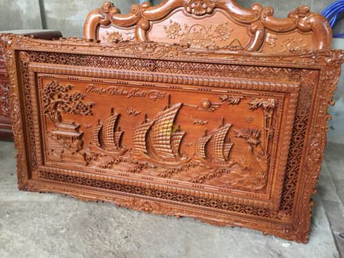 Tranh thuận buồm xuôi gió gỗ gõ đỏ-MT13 - Hình ảnh 2