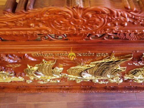 Tranh thuận buồm xuôi gió gỗ hương dát vàng lớn - T003 - Hình ảnh 9