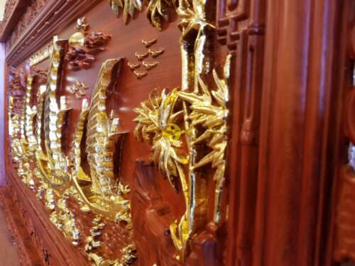 Tranh thuận buồm xuôi gió gỗ hương dát vàng lớn - T003 - Hình ảnh 10