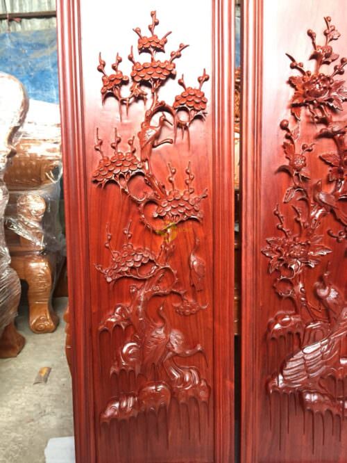 Tranh tứ quý gỗ hương 1,17m-LT56 - Hình ảnh 7