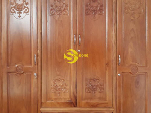 Tủ Quần Áo Gỗ Gõ Đỏ TQAPT01