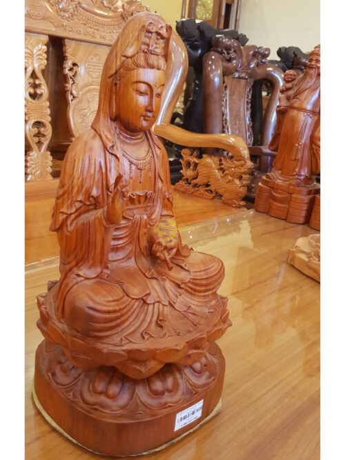 Tương phật quan âm ngồi gỗ hương cao 40-TPQA04 - Hình ảnh 4