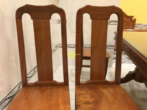 Bộ bàn ăn căm xe mặt gõ 6 ghế bàn vuông ( đầu bò ) - BBA318V - Hình ảnh 7
