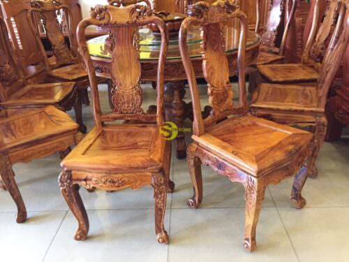 Bộ bàn ăn cẩm lai xịn 8 ghế bàn tròn - BBA4258T - Ảnh 25