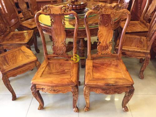 Bộ bàn ăn cẩm lai xịn 8 ghế bàn tròn - BBA4258T - Ảnh 5