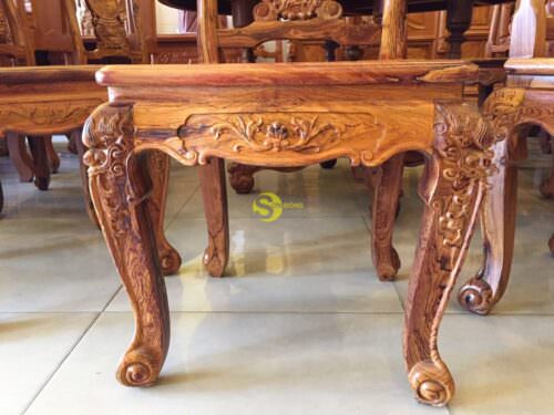 Bộ bàn ăn cẩm lai xịn 8 ghế bàn tròn - BBA4258T - Ảnh 3
