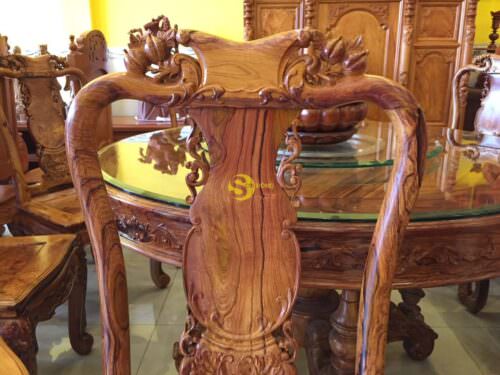 Bộ bàn ăn cẩm lai xịn 8 ghế bàn tròn - BBA4258T - Ảnh 34
