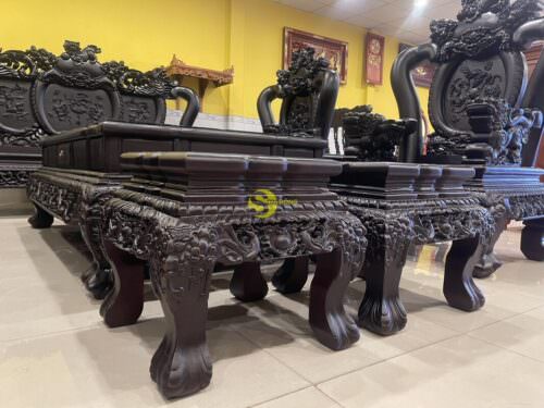 Bộ bàn ghế cẩm tím nghê đỉnh 10 món tay 16 BBG3016 - Hình ảnh 11