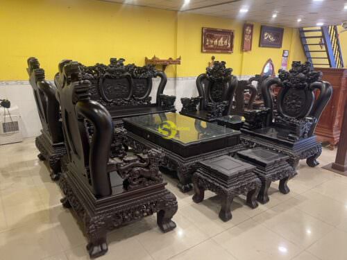Bộ bàn ghế cẩm tím nghê đỉnh 10 món tay 16 BBG3016 - Hình ảnh 9