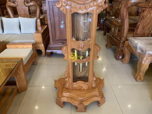 Đồng hồ gỗ gõ đỏ sư tử đại bàng - DH033 - Hình ảnh 5