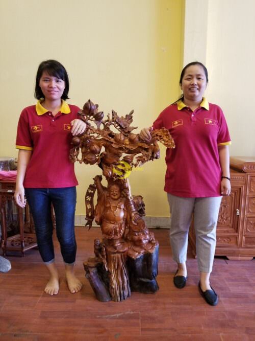 Di lặc cành đào gỗ hương - DL131