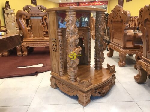 Bàn thờ ông địa hộp đèn 70cm mặt liền siêu vip - SD115DHA - Hình ảnh 2