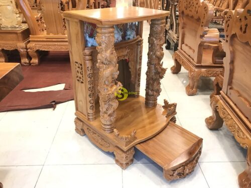 Bàn thờ ông địa hộp đèn 70cm mặt liền siêu vip - SD115DHA - Hình ảnh 3