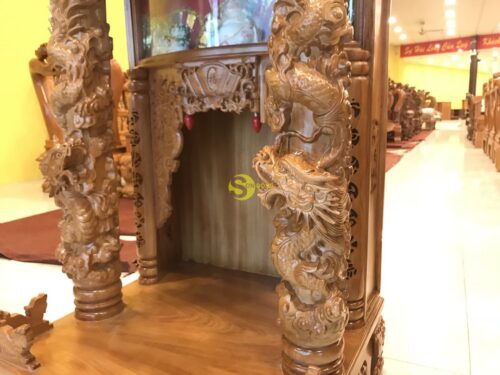Bàn thờ ông địa hộp đèn 70cm mặt liền siêu vip - SD115DHA - Hình ảnh 8