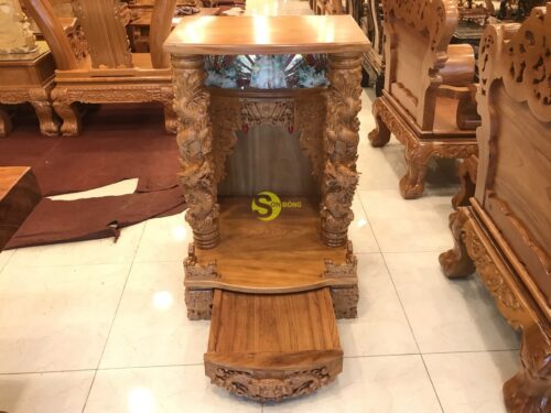Bàn thờ ông địa hộp đèn 70cm mặt liền siêu vip - SD115DHA - Hình ảnh 9