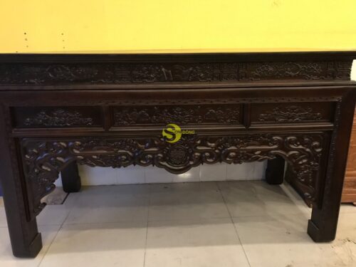 Bàn thờ ngũ phúc 1.97m gỗ gụ, chân 12 - SD262 - Hình ảnh 4