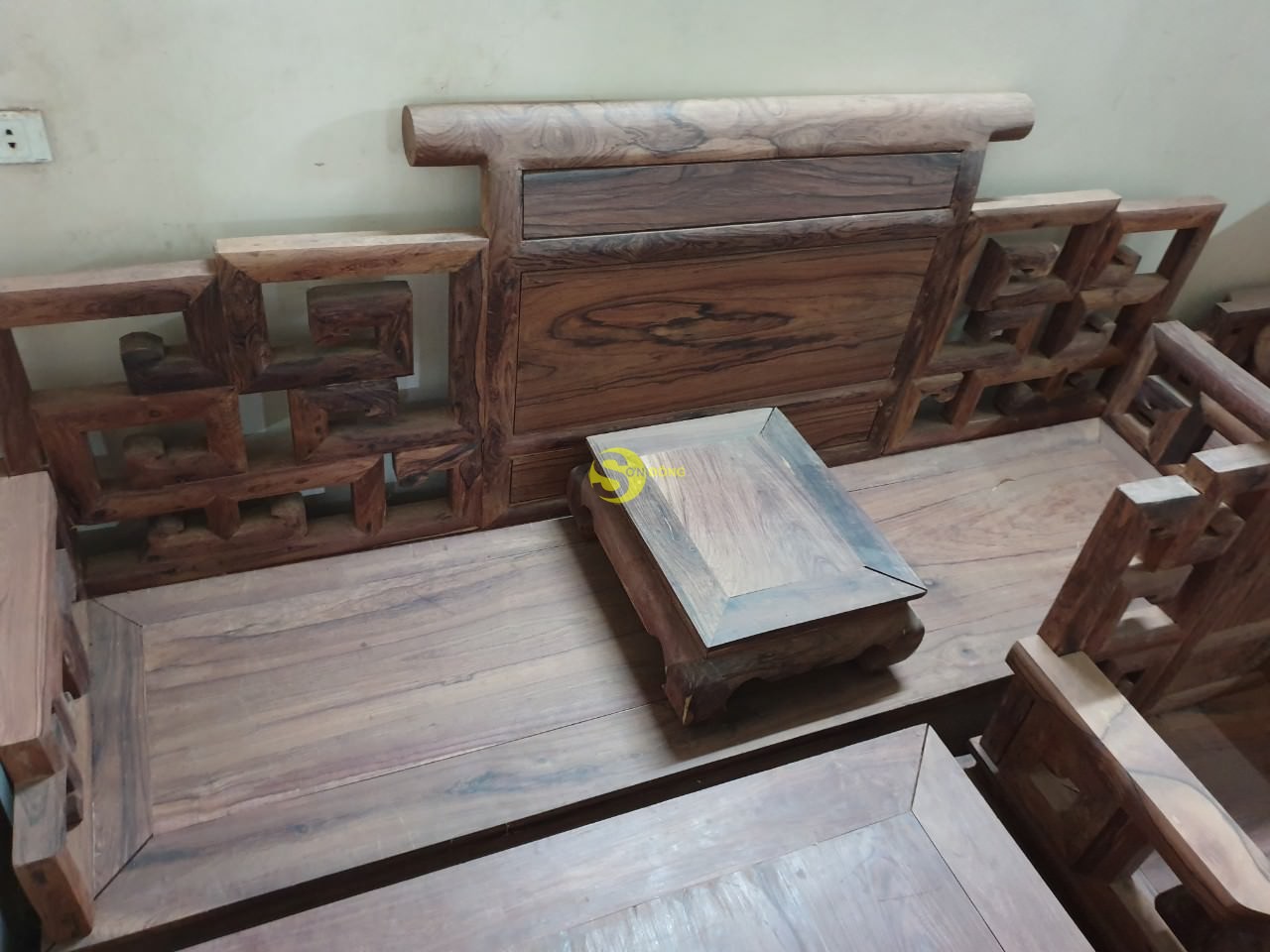 Bàn ghế gỗ cẩm lai xịn | mẫu sơn thuỷ 10 món chân 14 (Ảnh 3)