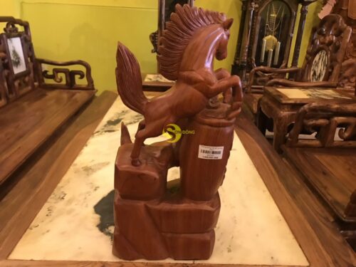 Tượng song mã gỗ hương - SMTH01 - Hình ảnh 7