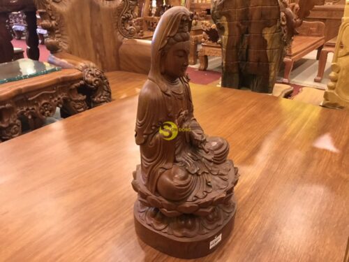 Tượng phật quan âm ngồi gỗ hương 50 - TQA50 - Hình ảnh 6