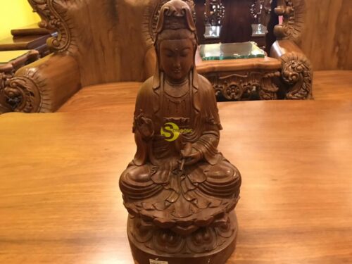 Tượng phật quan âm ngồi gỗ hương 50 - TQA50 - Hình ảnh 2
