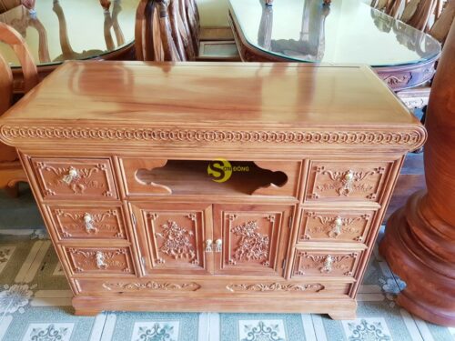 Tủ tivi gõ đỏ 1,2m-TTV112 - Hình ảnh 3