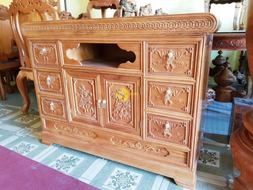 Tủ tivi gõ đỏ 1,2m-TTV112 - Hình ảnh 2