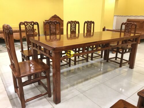 Bộ bàn ăn cẩm lai 10 ghế triện bàn vuông - BBA42410V - Hình ảnh 11