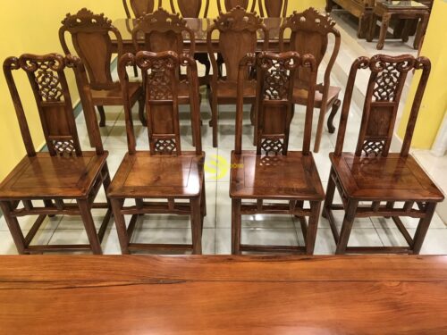 Bộ bàn ăn cẩm lai 10 ghế triện bàn vuông - BBA42410V - Hình ảnh 7