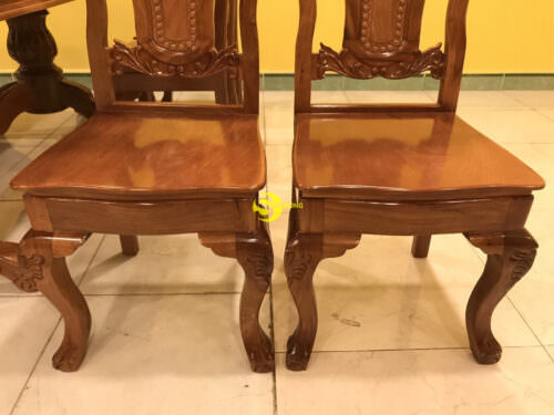 Bộ bàn ăn gỗ căm xe mặt gõ đỏ BBA1168V