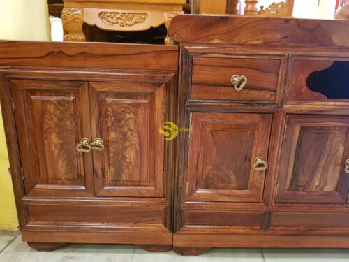 Tủ tivi gỗ cẩm lai 3 cục phong cách truyền thống - TTV09