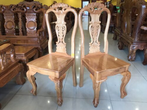 Bộ bàn ăn gõ đỏ 8 ghế đồng tiền - BBA2248L - Hình ảnh 11